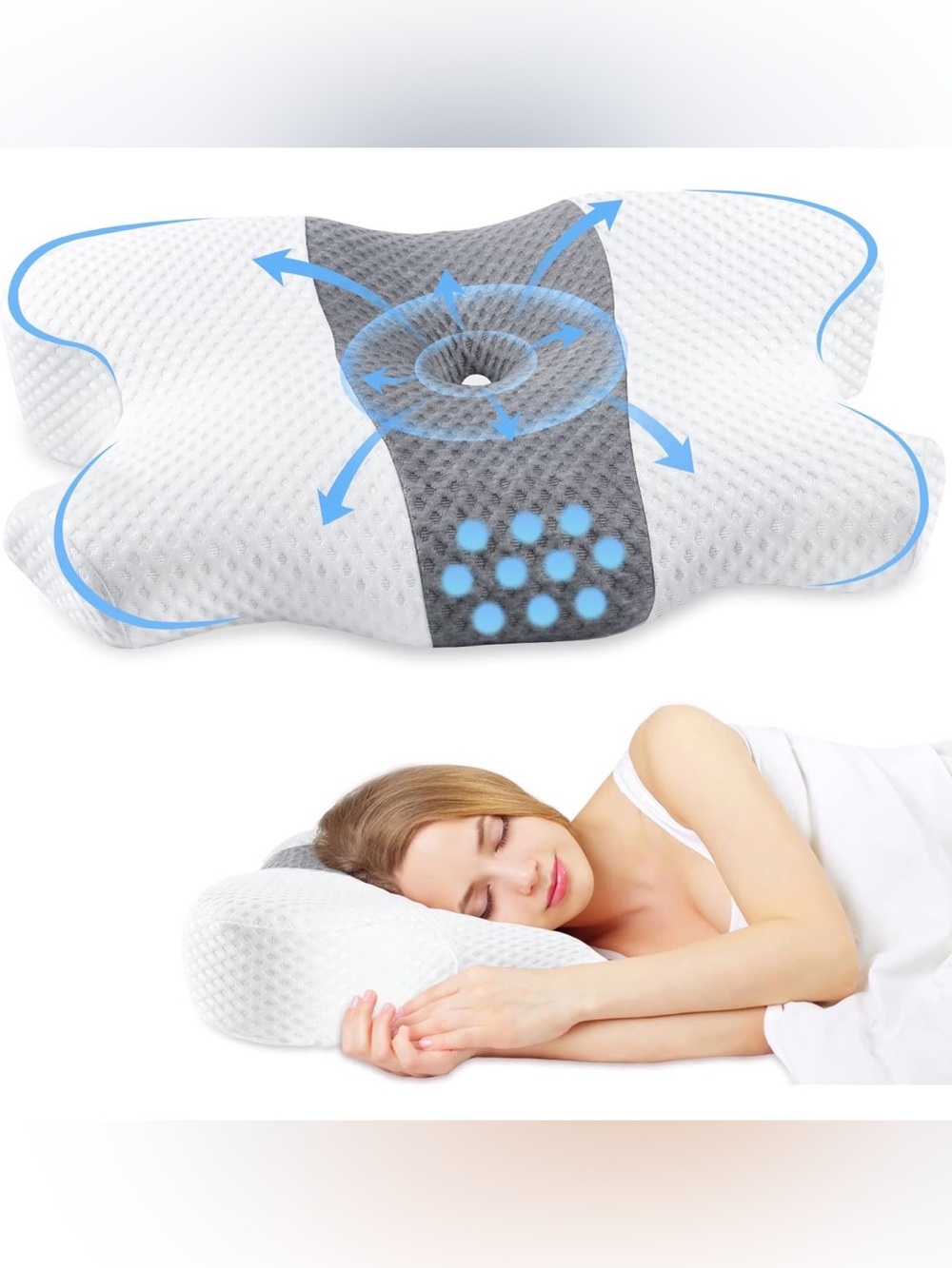 NWOT Memory Foam Cervical Neck Pillow | Orthopedic Neck Support Pillow
